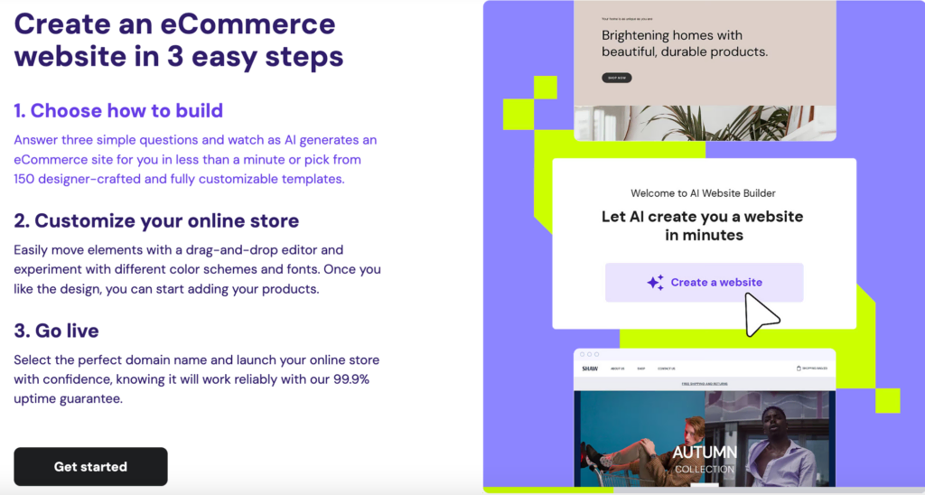 E-commerce website starten met Hostinger