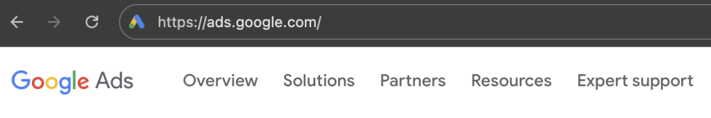 De URL van Google Ads
