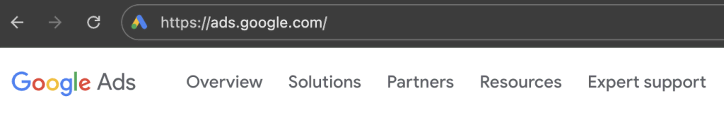 De URL van Google Ads