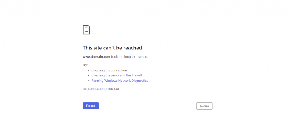 Screenshot van een 504 Bad Gateway Timeout fout in browser
