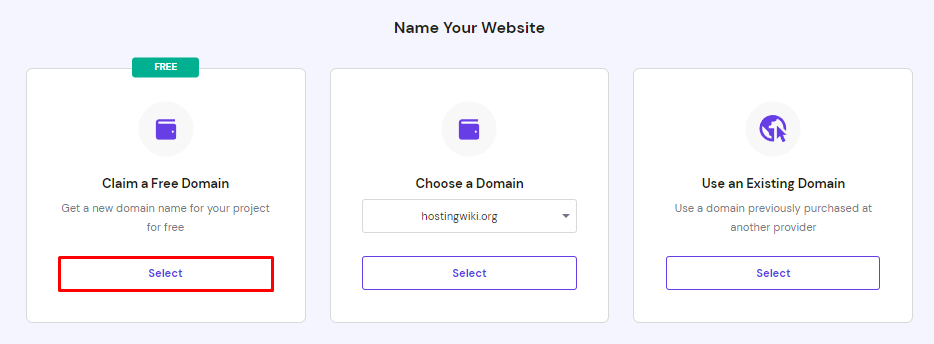 Claim gratis domein - Selecteren