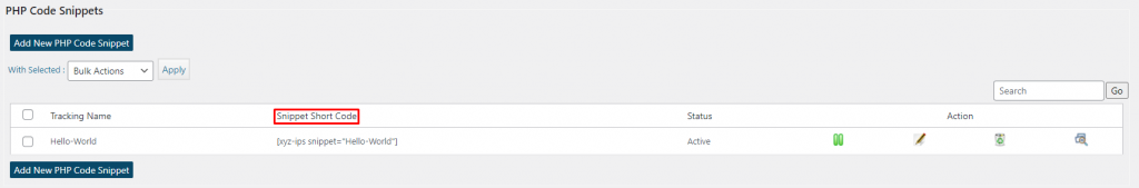 De plug-in genereert een snippet shortcode, die je kunt gebruiken voor de post of pagina.
