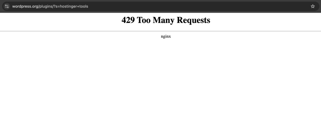 Zo ziet de foutmelding 429 Too Many Requests eruit in Google Chrome.