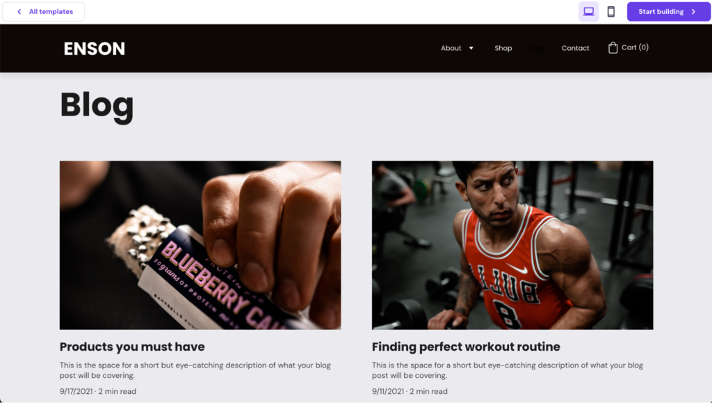 Blog Maker van Hostinger Website Bouwer