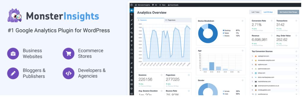 MonsterInsights startpagina