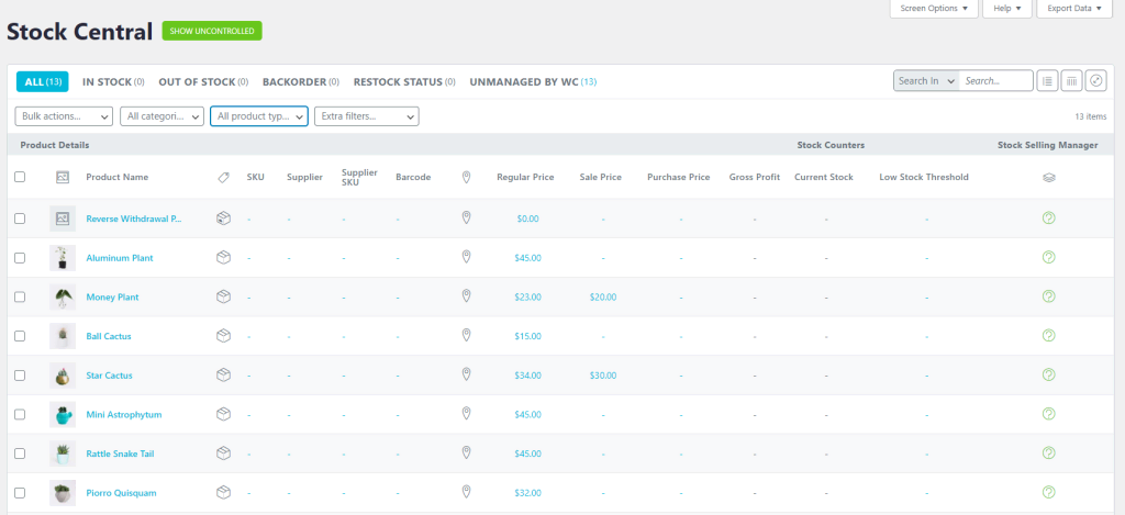 Gebruiksvriendelijk plug-in dashboard van ATUM WooCommerce Inventory Management
