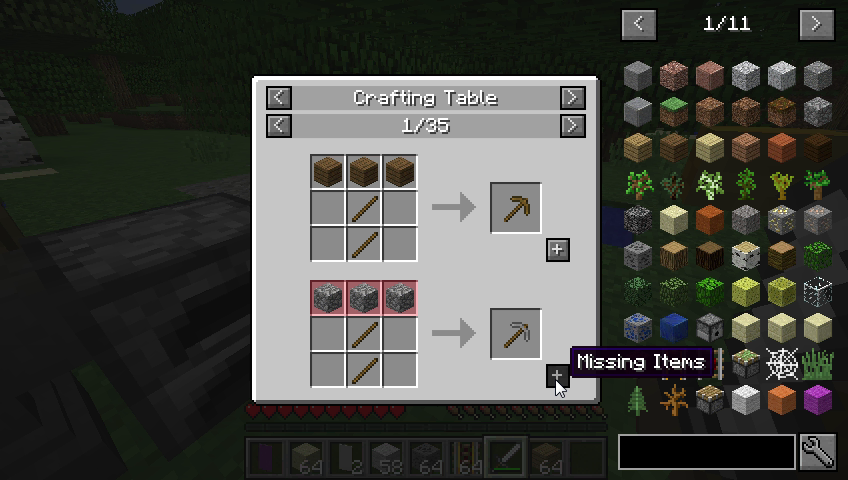 Just Enough Items (JEI) Minecraft mod