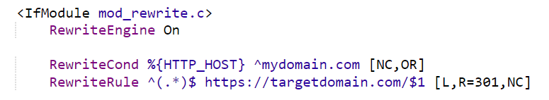 302 Temporary Redirect instellen