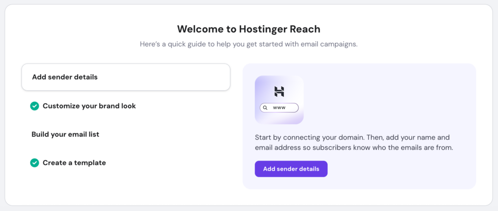 Hostinger Reach.