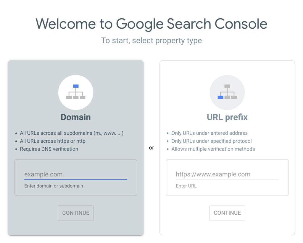 Google Search Console-installatiedashboard