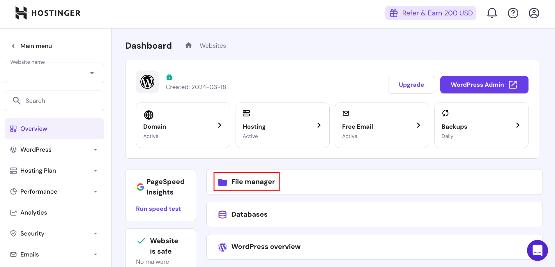 How to use Hostinger's file manager to manage website files