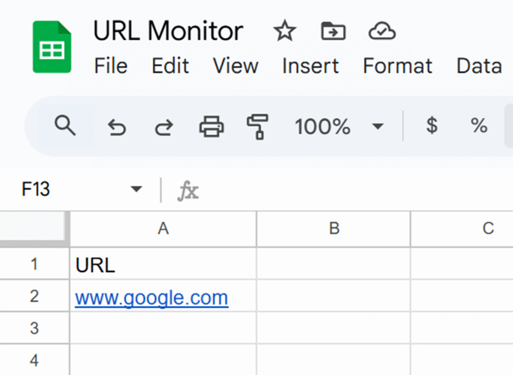 Przykładowy plik Google Sheets dla tego przepływu pracy