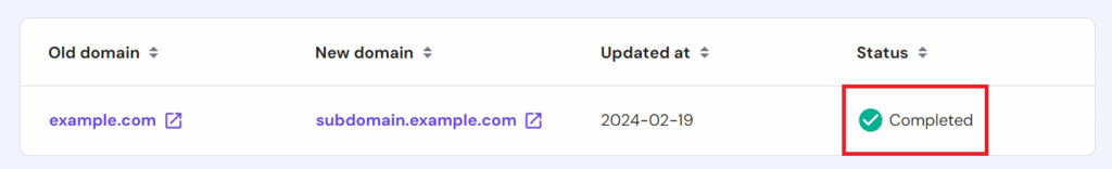 Sprawdzanie statusu duplikacji strony internetowej w menu Kopiuj stronę internetową w hPanel