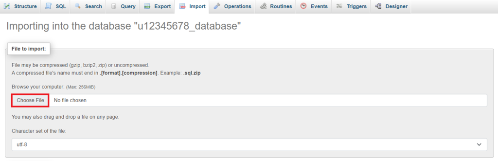 Importowanie bazy danych w phpMyAdmin