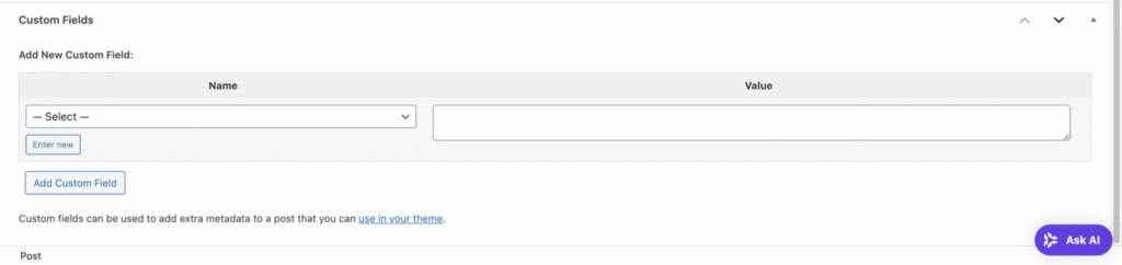Dodaj interfejs nowego pola niestandardowego w edytorze postów WordPress