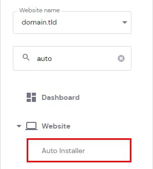The hPanel sidebar showing to select Auto Installer