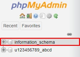 The information_schema database on phpMyAdmin