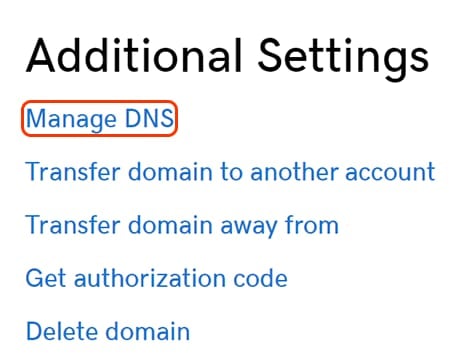 Select manage dns