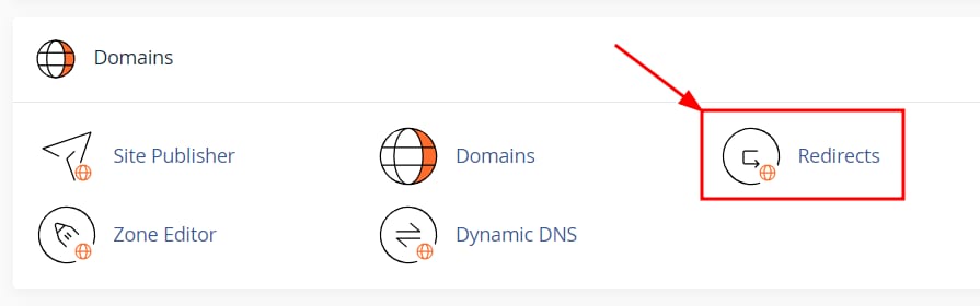 The redirects option in cPanel