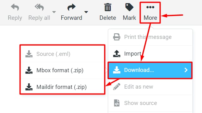Exporting emails from Hostinger Email