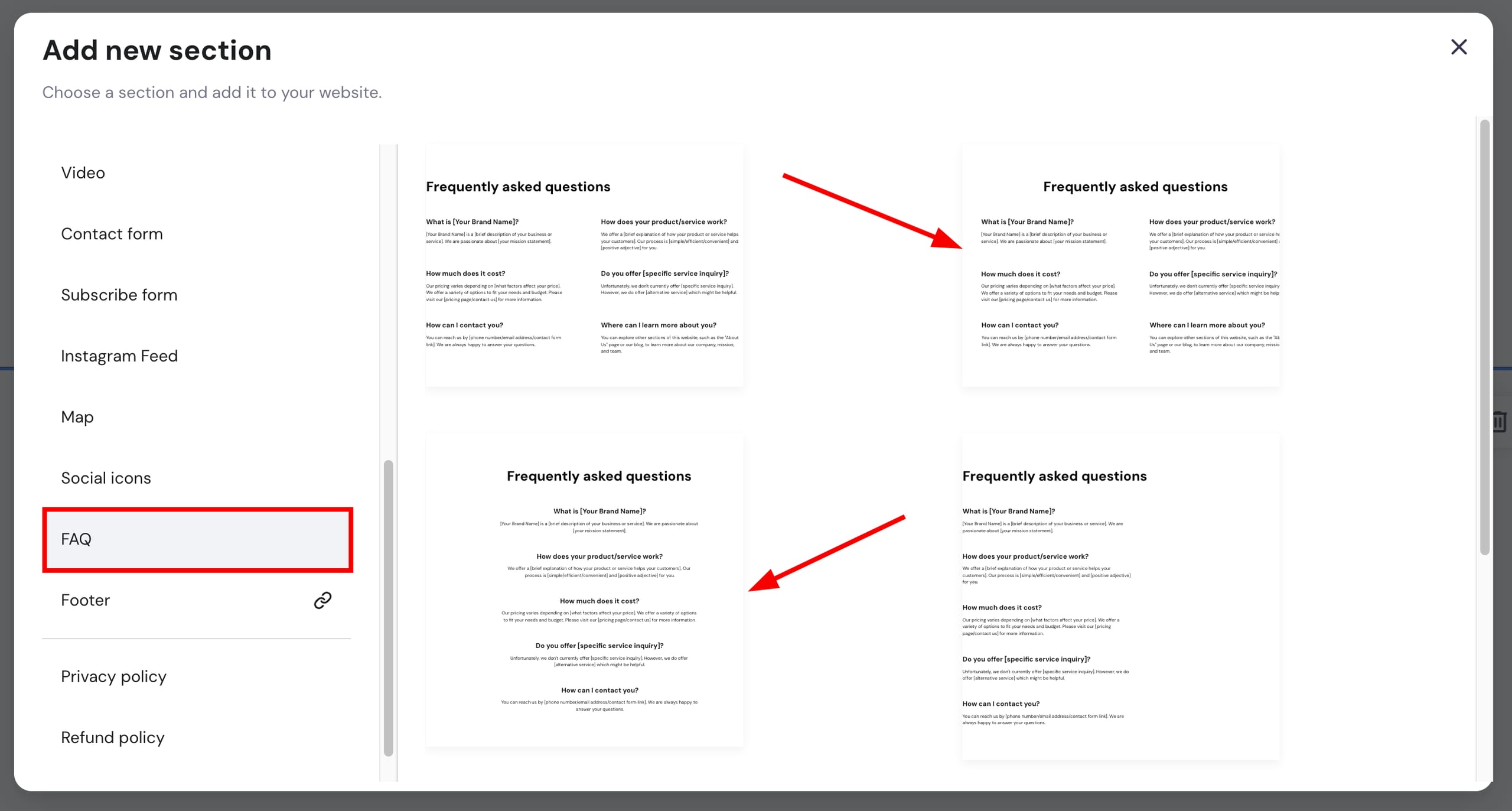 Creating a FAQ section in Hostinger Website Builder