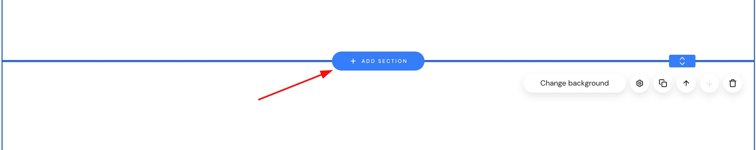The button Add section in Hostinger Website Builder
