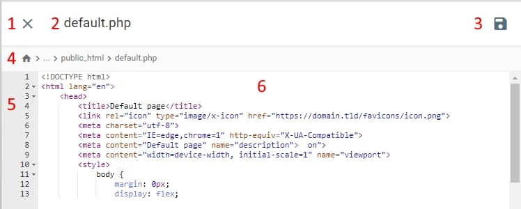The File Editor sections and buttons