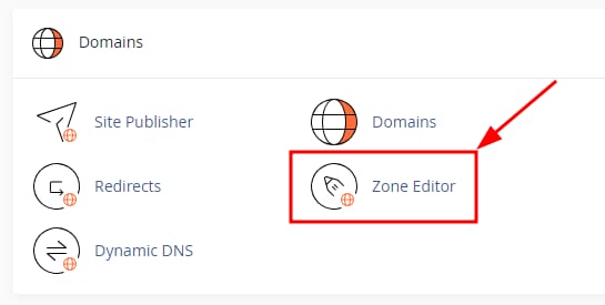 The cPanel Zone Editor option