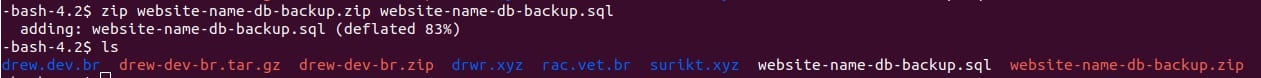 Compressing a database folder