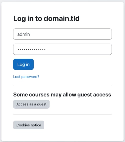 Logging into Moodle