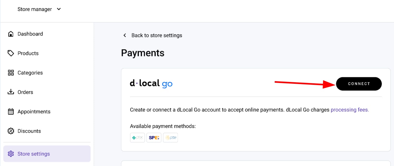 Enabling dLocal Go in Hostinger Website Builder