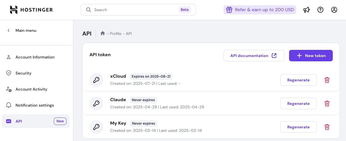Hostinger API