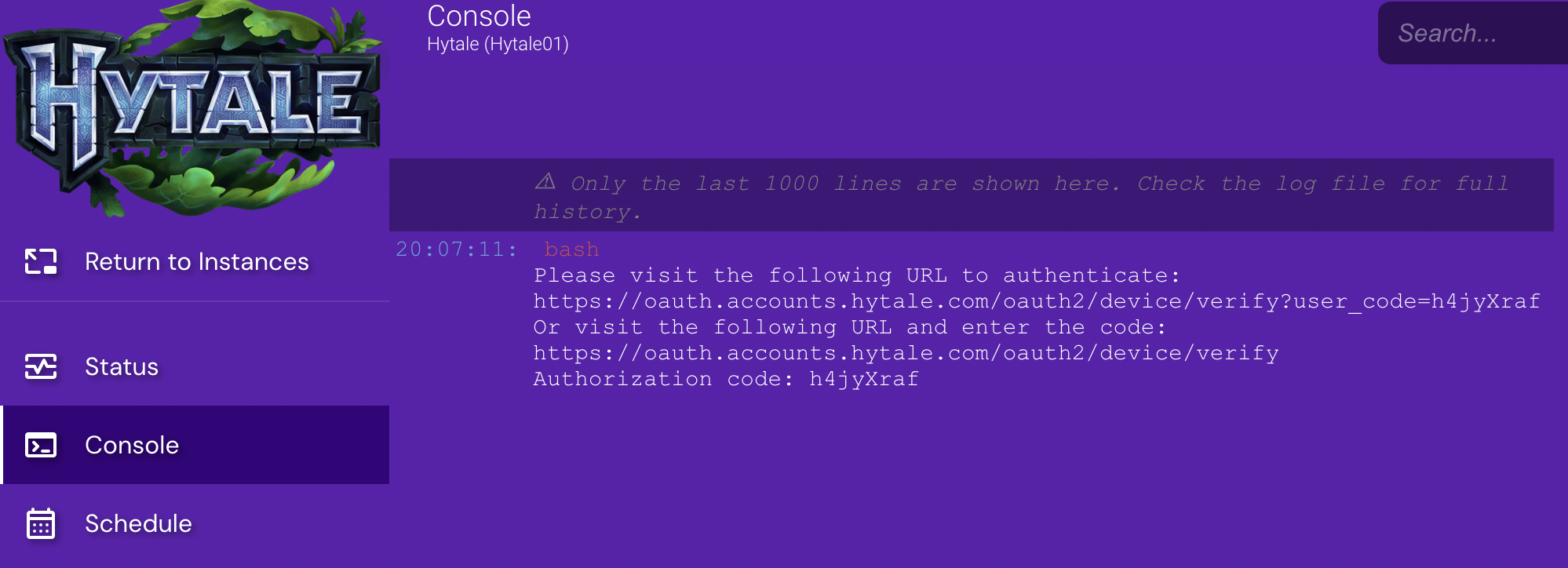 Hytale authorization linkt