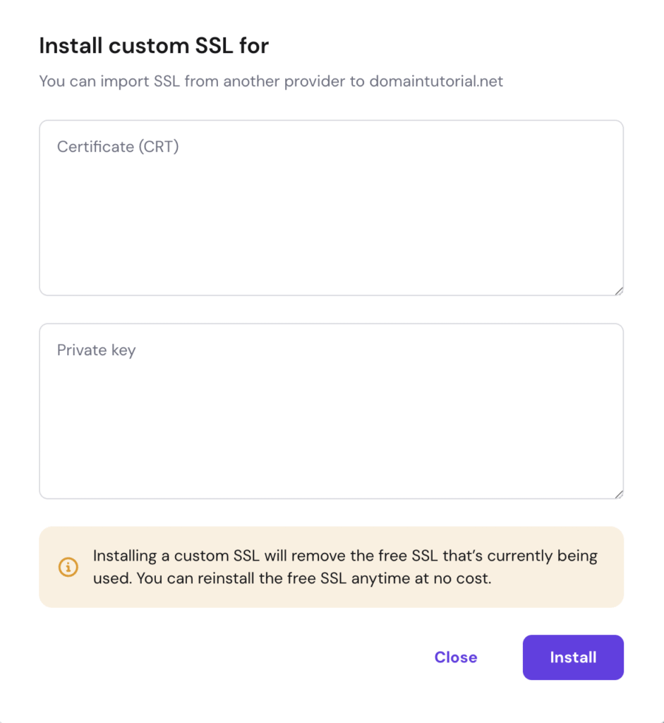 How to install a custom SSL on Agency plans
