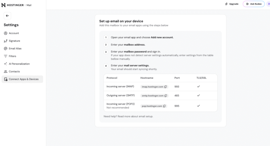 Hostinger Email: Creating an Email Account, Setting Up Email Clients ...