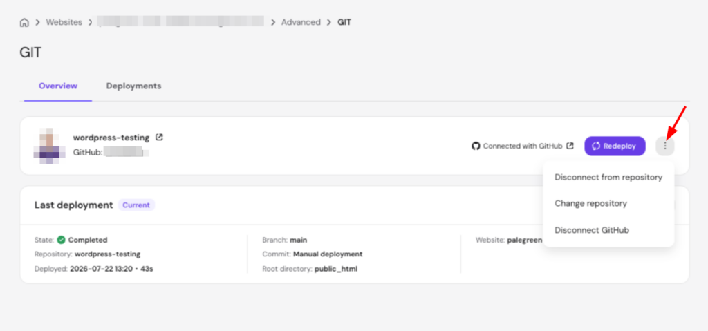 How to deploy a Git repository in Hostinger