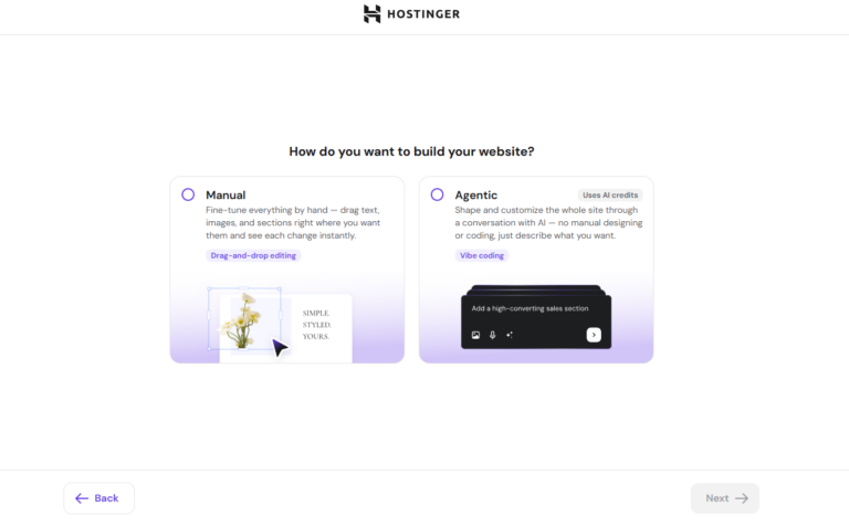 Hostinger AI Builder: Overview and features in agentic mode