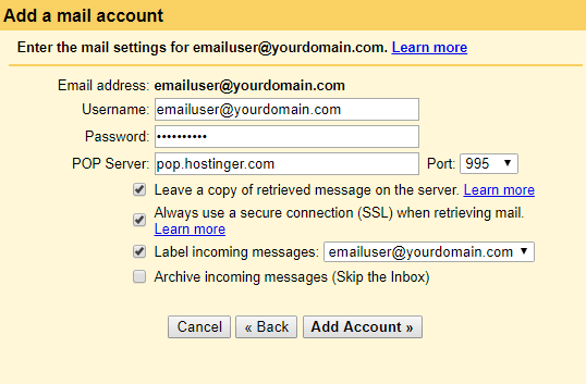 This is how you set up gmail with your custom domain to receive messages.