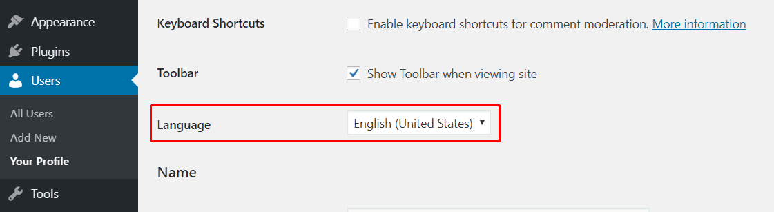Blog Language Settings