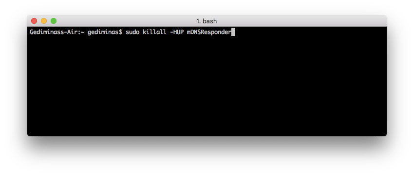 Flush DNS on Mac OS x Sierra using Terminal