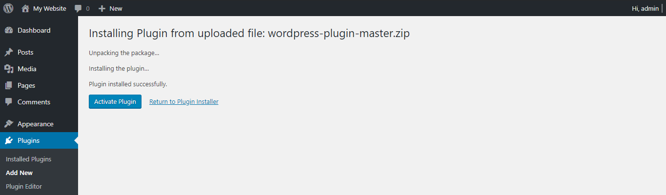 This image shows you how to activate the newly installed plugins in WordPress