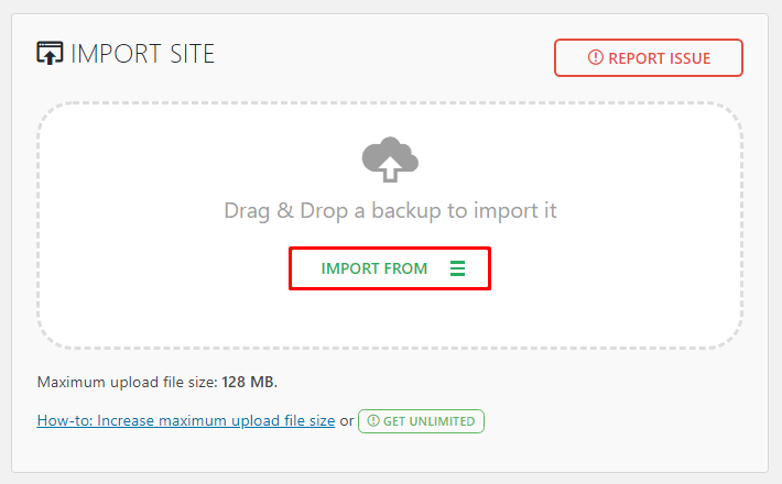 Import files you have exported from your Wix site