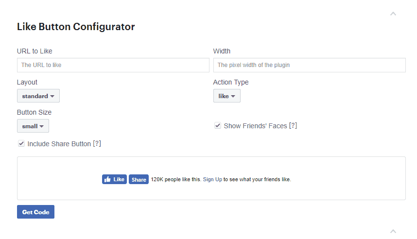 Facebook Like Button Configurator