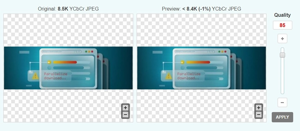 Optimizilla interface for image compression