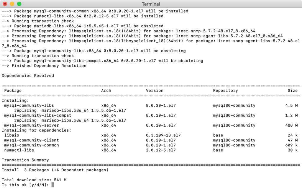 Install MySQL on CentOS 7.