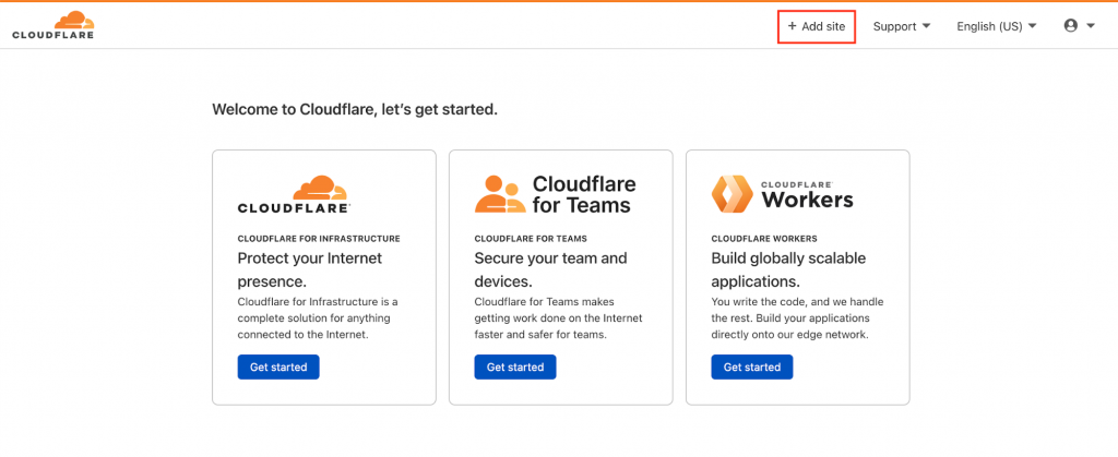 Adding a site on Cloudflare