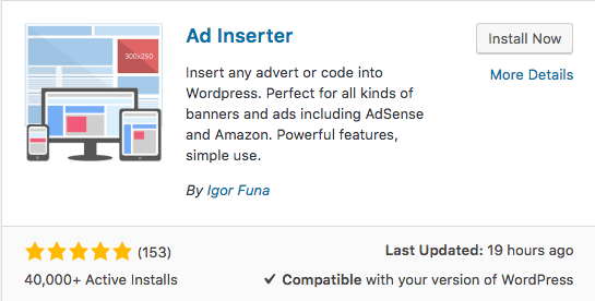 Add Inserted WordPress Plugin