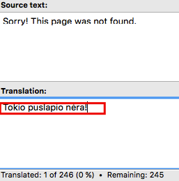 Entering translation