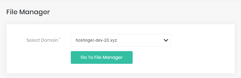 This image shows you the File Manager in hPanel
