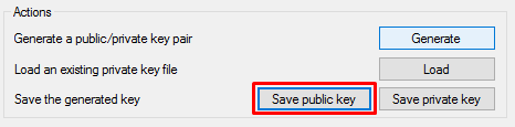puttygen save public